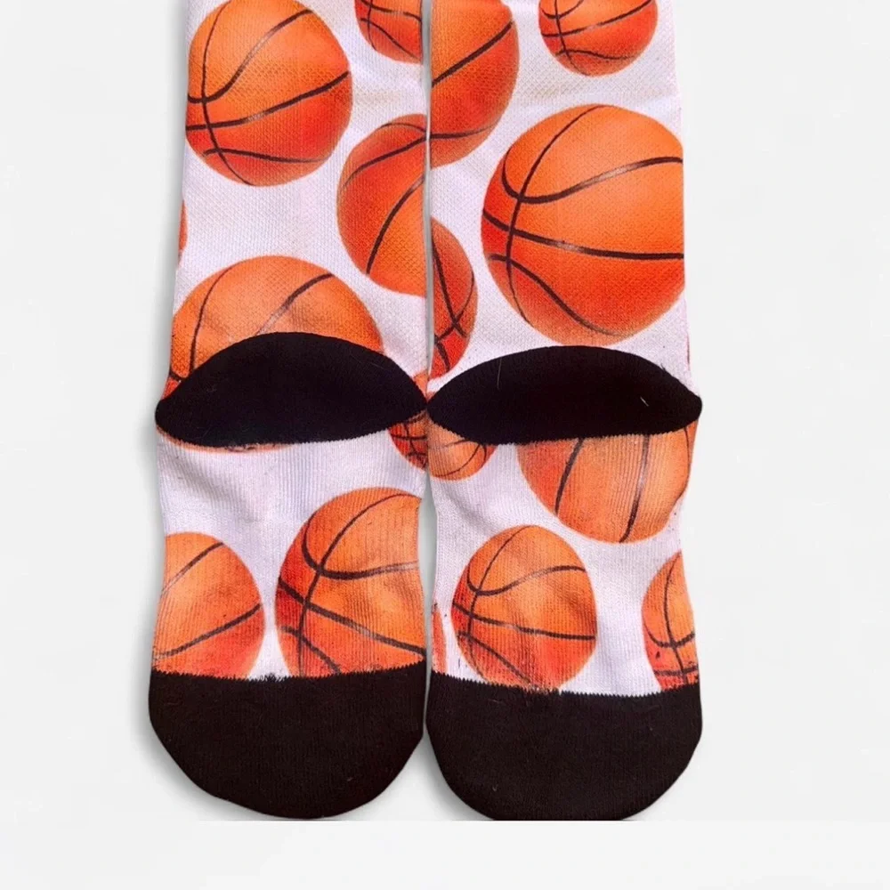 🏀 Boys Fresh Brand Basketball Print Athletic Crew Socks S/M NWOT